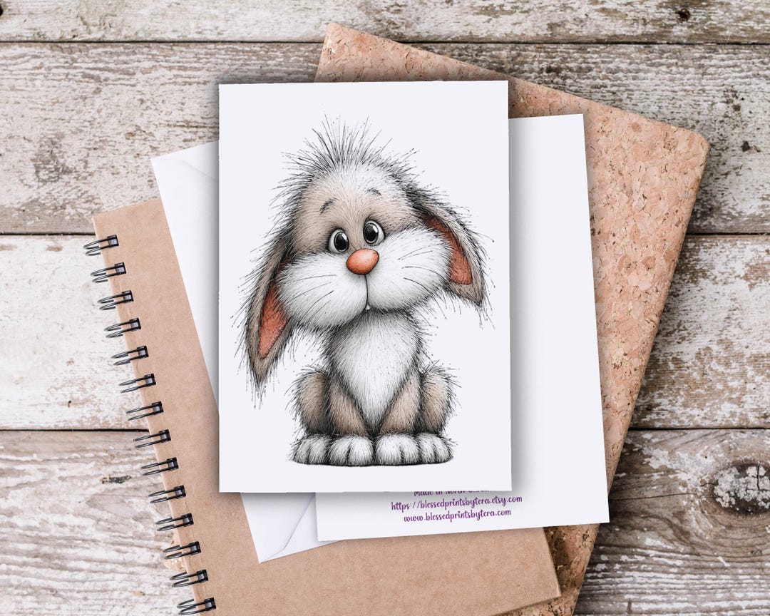 Cute Bunny Note Card Set, Kawaii Stationery for Pen Pals, Everyday Card ...