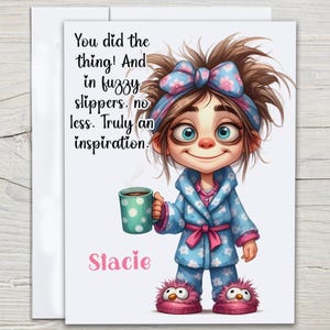 Personalized Cute Funny Encouragement Friendship Card, Bestie Birthday Card, Just Because Card, Thank You Card, Funny Friendship, FE1
