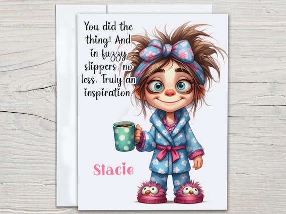 Personalized Cute Funny Encouragement Friendship Card, Bestie Birthday Card, Just Because Card, Thank You Card, Funny Friendship, FE1
