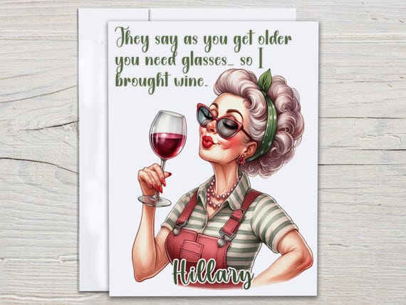 Personalized Snarky Birthday Card, Funny Bday Card, Getting Older, Funny 50th Birthday Card, Mom Birthday Cards, Sister Card Funny, BC115
