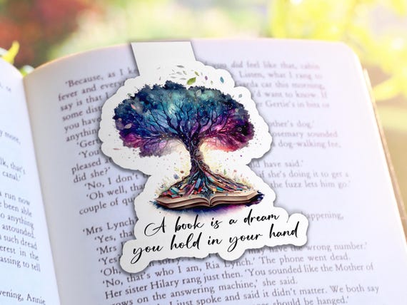 Magical Tree Magnetic Bookmark, Holographic Book Mark, Aesthetic Bookmark, Laminated Bookmark, Bookworm Gift, Page Holder Magnet, MB12