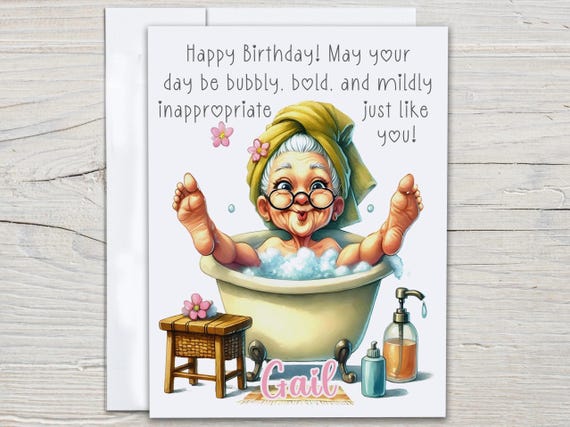 Personalized Snarky Birthday Card, Over the Hill Card, Funny Bday Card, Rude Birthday Card, Adult Birthday Card, Card for Her, BC87