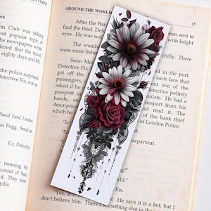Romantasy Dark Romance Bookmark | Handmade Gothic Heart & Roses