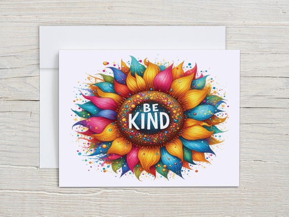 Sunflower Notecards Set, Be Kind Notecard Set, Simple Greeting Card, Just Because Card, Everyday Card, Blank Notecard, Uplifting, IN5