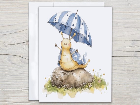 Cute Snail Watercolor Notecards, Everyday Card, Happy Mail, Just Because Card, Snail Mail, Notecard Set, Blank Notecard, Birthday Pack,EC323