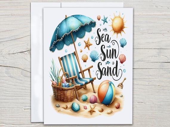 The Beach Fixes Everything Notecards, Thank You Card Pack, Snail Mail, Blank Notecards, Just Because Cards, Cute Stationery Set, EC201