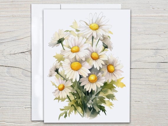 Daisy Cards with Envelopes, Blank Notecards, Birthday Card Pack, Everyday Cards, Just Because Card, Thinking of You, Thank You Card, EC49