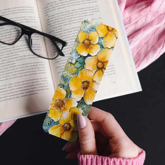 Watercolor Floral Bookmark, Unique Bookmark, Cute Bookmarks, Laminated Bookmark, Nature Bookmark, Book Club Gifts, Aesthetic Bookmark, BK2