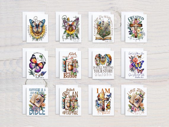 Christian Notecards Set, Bible Verse Cards, Scripture Cards, Encouraging Cards, All Occasion Cards, Blank Notecards, Notecard Set, CS298