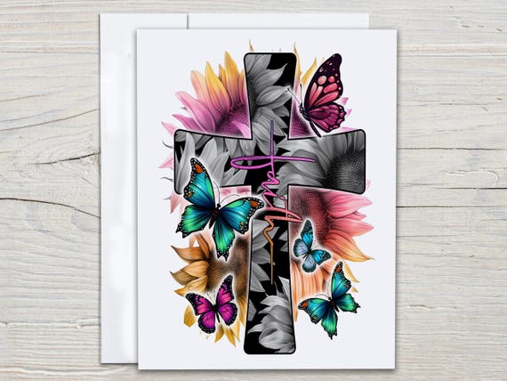 Watercolor Cross Notecard Set, Faith Notecards, Christian Stationery, Blank Notecard, All Occasion Cards, Cross Stationery, Scripture, EC296