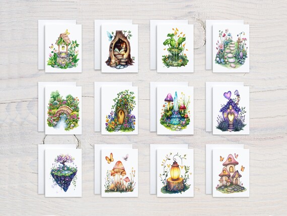 Watercolor Fairy Card Assortment, Variety Pack, Everyday Card, Notecard Set, All Occasion Cards, Blank Notecards, Just Because Card, CS126