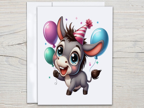 Cute Donkey Notecards, Correspondence Set, Thank You Card, Everyday Cards, Miss You Card, All Occasion, Just Because, Birthday, EC215