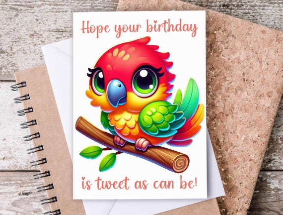 Birthday Card with Cute Bird, Pun Birthday Card, Bird Birthday Card, Funny Bird Card, Teenager Card, Fun Birthday Card, BC12