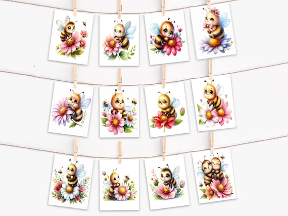 Assorted Cards, Bees and Flowers, Birthday Card Set, Notecard Set, Thank Yous, Everyday Card Pack, Blank Cards, Thank You Card Pack, CS50
