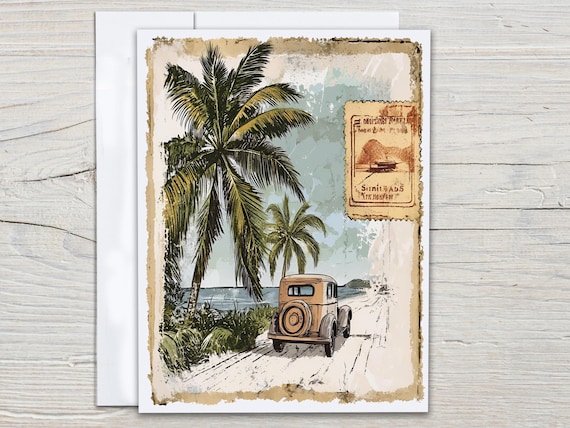 Vintage Car Notecards Set, Watercolor Everyday Cards, Blank Thank You Cards, Just Because Cards, Snail Mail, Birthday Card Pack, EC40