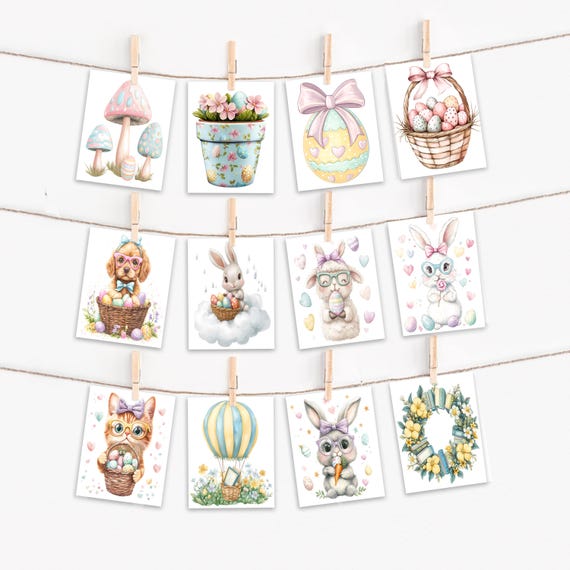 Assorted Card Set, Cute Easter Greetings, Holiday Card Set, Blank Notecard Set, Card Assortment, Just Because Card, Everyday Card, CS59