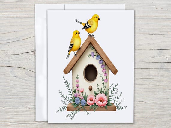 Watercolor Birds Notecard Set, Simple Birthday Card, Thinking of You, Greeting Cards Sets, Blank Notecards, Cute Stationary, Everyday, EC96