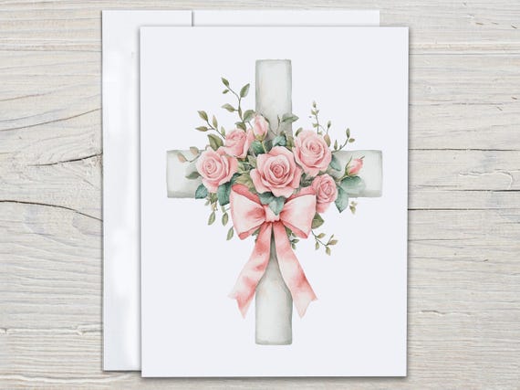 Watercolor Cross Notecard Set, Cute Stationery Set, Spiritual Cards, Correspondence, Blank Notecard, All Occasion Cards, Snail Mail, EC230