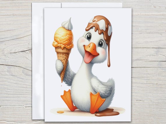 Kawaii Silly Goose Notecard Set, Cute Stationary Set, Everyday Card, Snail Mail, All Occasion Cards, Kid's Stationary, Goose Birthday, EC190