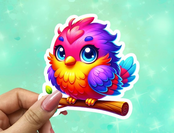Cute Bird Vinyl  Sticker, Birdwatching Gift, Bird Nerd Sticker, Custom Kawaii Stickers, Weatherproof Sticker, VN16