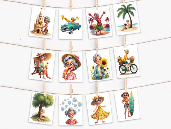 Assorted Card Set, Funny Granny Cards, Birthday Card Pack, Blank Notecards, Thinking of You, Everyday Card Collection, Variety Pack, CS56