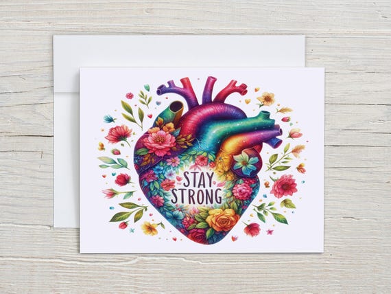 Stay Strong Notecard Set, Simple Greeting Card, Just Because Card, Uplifting Message, Snail Mail, Personal Growth, Encouraging Words, IN9