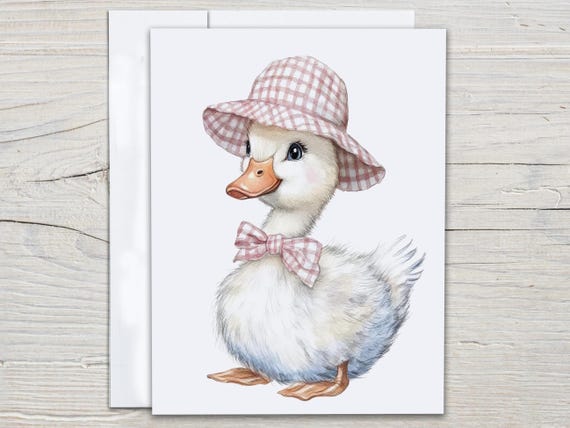Duck Notecard Set with Envelopes, Thank You Cards, Blank Notecards, Greeting Cards, Duck Birthday Card, Think of You, Everyday Card, EC18