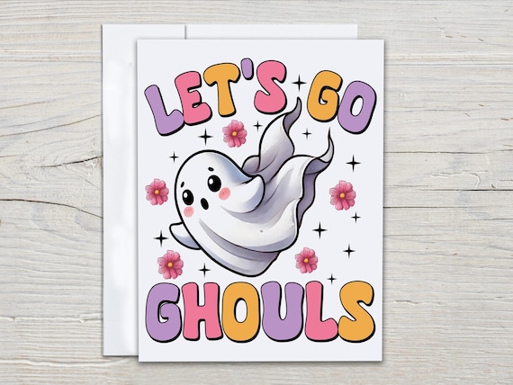 Let's Go Ghouls Notecard Set, Pastel Halloween Notecards, Ghoul Squad Cards, Spooky Blank Notecards, Halloween Fun, HN9