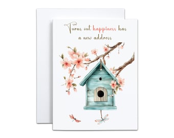 New Home Card, Happiness Has a New Address, Housewarming Congratulations Card