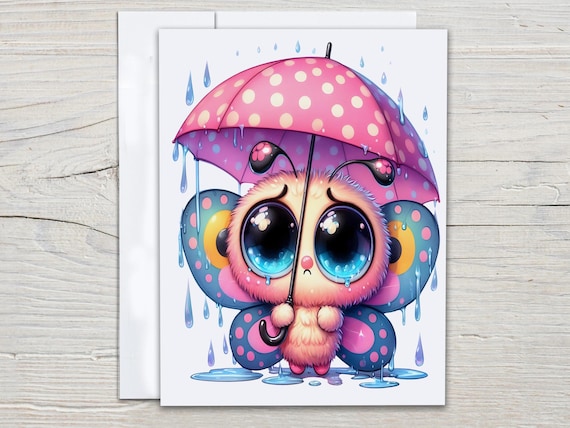 Kawaii Butterfly Notecard Set, Cute Stationary, Blank Notecards, Just Because Card, Everyday Card, Miss You Card, Thank You Cards, EC68