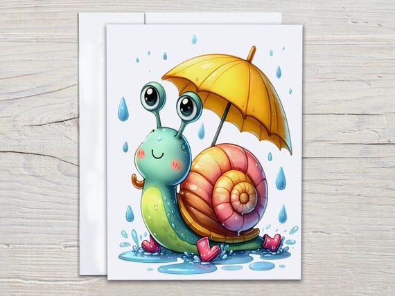 Kawaii Snail Notecard Set, Cute Stationary, Blank Notecards, Everyday Card, Miss You Card, Just Because Card, Thank You Cards, EC71