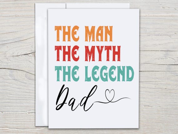 Legend Father's Day Card, Daddy Birthday Card, 1st Fathers Day, Funny Dad Card, Card For Daddy, Greetings Card, Cute Happy Father's Day, FD7