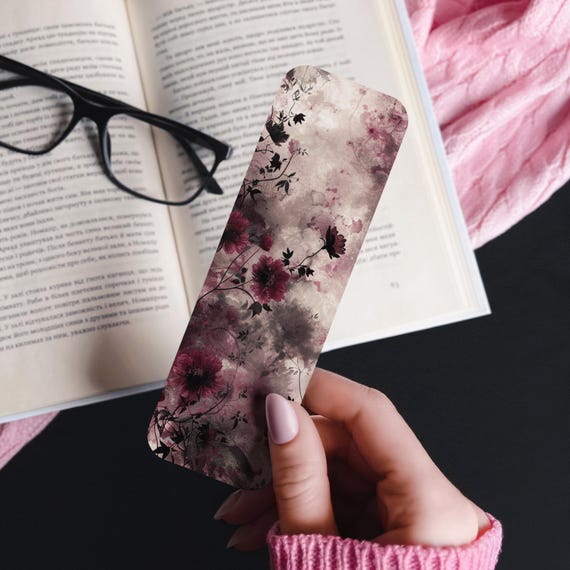 Gothic Bookmark with Floral Design, Fantasy Bookmarks, Laminated Bookmark, Smut Bookmark, Bookish Accessories, Dark Romance, Book Club, BK18