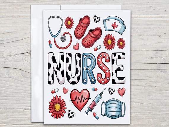 Cute Nurse Notecard Set, Everyday Card, Greeting Card, Cute Stationary Set, All Occasion Cards, Thankyou Card, Grad Cards, Bday, EC224