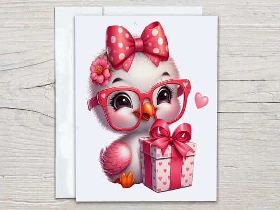 Kawaii Baby Flamingo Cards, Everyday Card Assortment, Thank You Card Pack, Snail Mail, All Occasion Cards, Birthday Card Pack, EC132