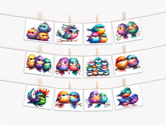 Cute Bird Note Cards, Card Assortment, Variety Pack, Get Well Soon Card, Everyday Card, Bulk Cards, All Occasion Cards, Birthday Pack, CS310
