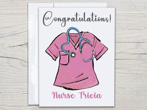 Personalized Graduation Card for Nurse, Nursing Graduate, Nurse Grad, Congrats Card, Nurse Practitioner, New Nurse, Congrats Card, GR4