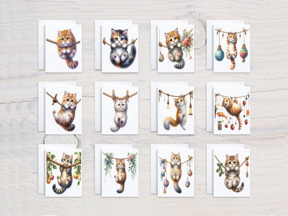 Cute Cat Notecard Set, All Occasion Cards, Assorted Cards, Everyday Card, Just Because Card, Cat Stationary, Cat Birthday Card, CS156