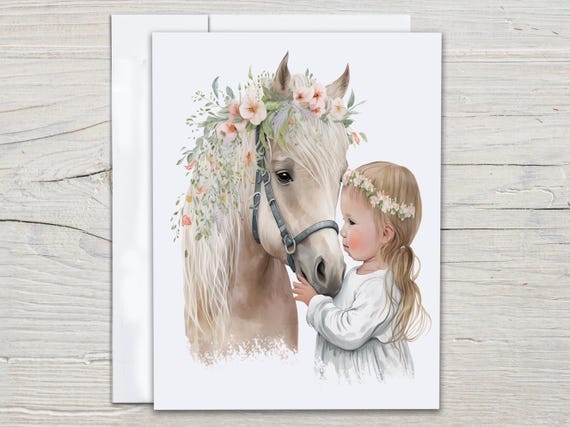 Watercolor Horse Notecard Set, Correspondence, Cute Stationary, Thank You Card, Everyday Card, Snail Mail, Horse Birthday Card, EC252