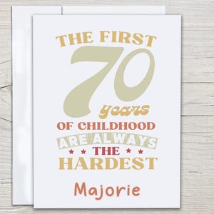 Personalized Funny 70th Birthday Card, 70 Birthday Card for Men, Brother Bday Card, Dad Bday Card, Husband Bday, Card for Her, Mom, BC238