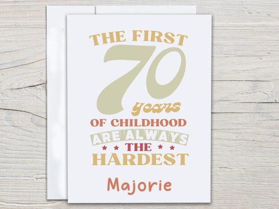 Personalized Funny 70th Birthday Card, 70 Birthday Card for Men, Brother Bday Card, Dad Bday Card, Husband Bday, Card for Her, Mom, BC238