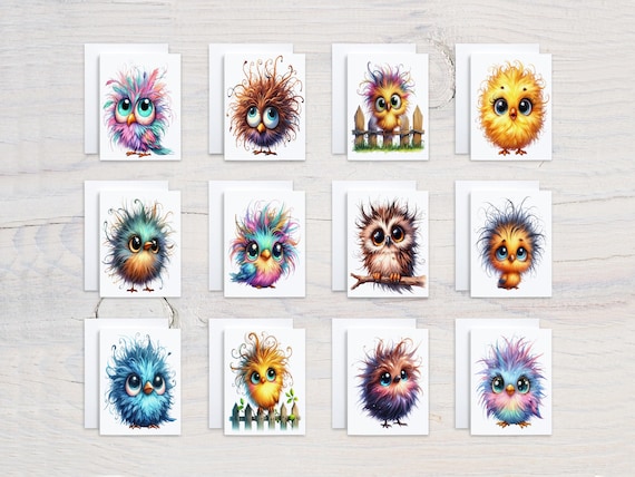 Assorted Bird Notecards, Variety Pack, Cute Watercolor Cards, Miss You Card, Just Because Card, Everyday Cards, Birthday , Thank You, CS89