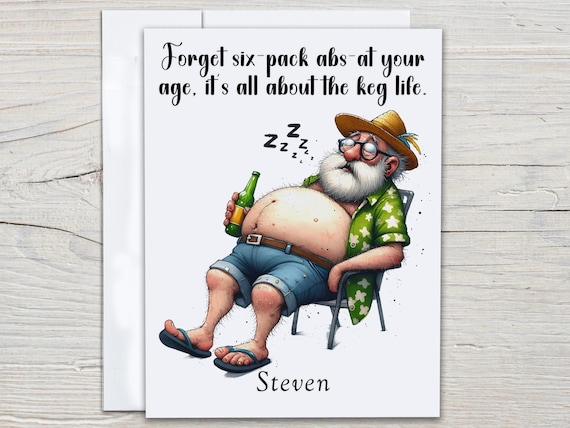 Personalized Funny Birthday Card for Dad, Grandpa, Rude Bday Card for Him, 50th Birthday Card, Humor, Fun Gift, Bday Card for Him, BC68