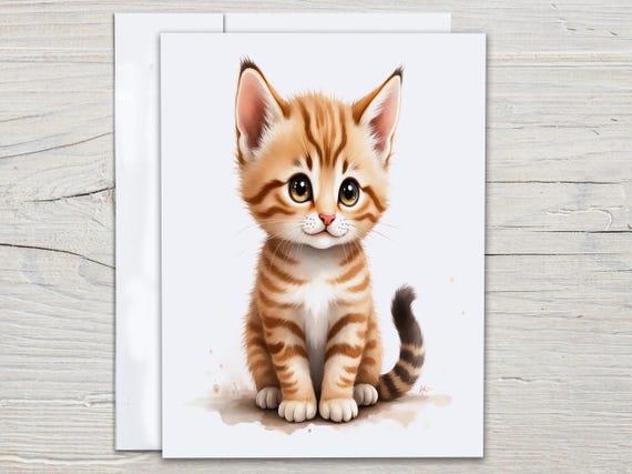 Cute Cat Notecard Set, Blank Notecards, Everyday Cards, Miss You Card, All Occasion Cards, Just Because Card, Thank You Card, EC356