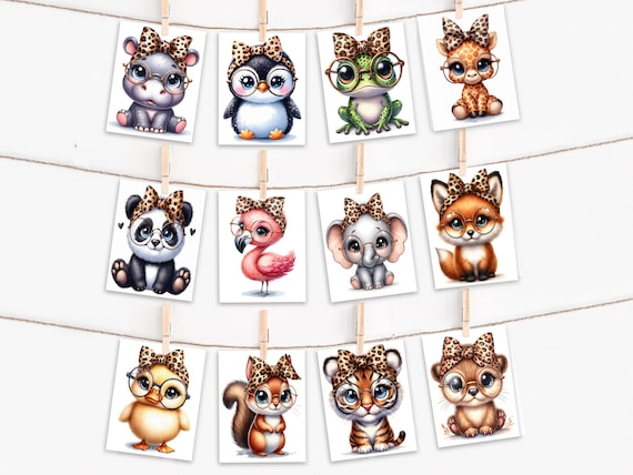 Assorted Cards With Cute Zoo Animals, Card Assortment, Birthday Card Pack, Notecard Set, Everyday Card, Blank Cards Set, Thank Yous, CS43