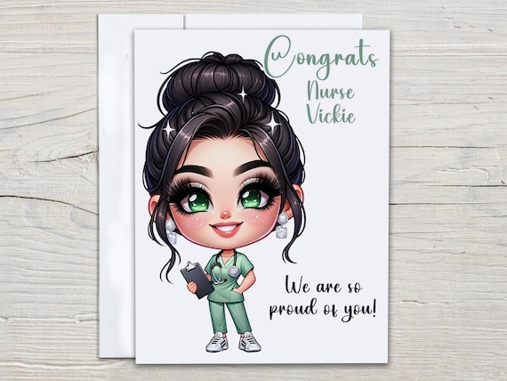 Personalized Graduation Card for Nurse, Nursing Graduate, New Nurse, Nurse Grad Card, Congrats Card, Qualified Nurse, Nurse Card, GR3
