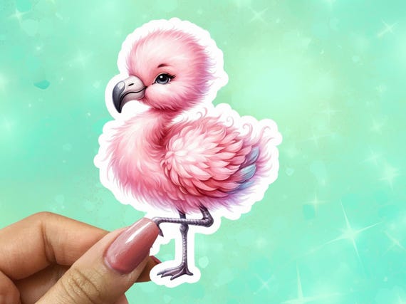 Flamingo Vinyl Sticker, Custom Motivational Sticker, Name Decal, Personal Sticker, Custom Tumbler Decal, Water-Resistant Laptop Sticker,VN81