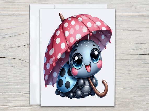 Kawaii Ladybug Card Set, Cute Stationary, Everyday Notecard Set, Just Because Card, Snail Mail, Blank Notecards, Miss You Card, EC65