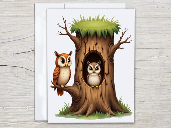 Cute Owl Notecards, Sending Love Cards, Just Because Card, Hand Made Card, Birthday Card Pack, Greeting Cards Sets,  Everyday Card, EC103