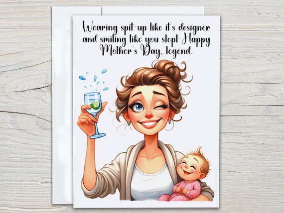 Snarky Card for Mothers Day, Hilarious New Mom Card, Funny Mothers Day Cards, 1st Mothers Day Gift, Mom Appreciation, 1st Mothers Day, MD26